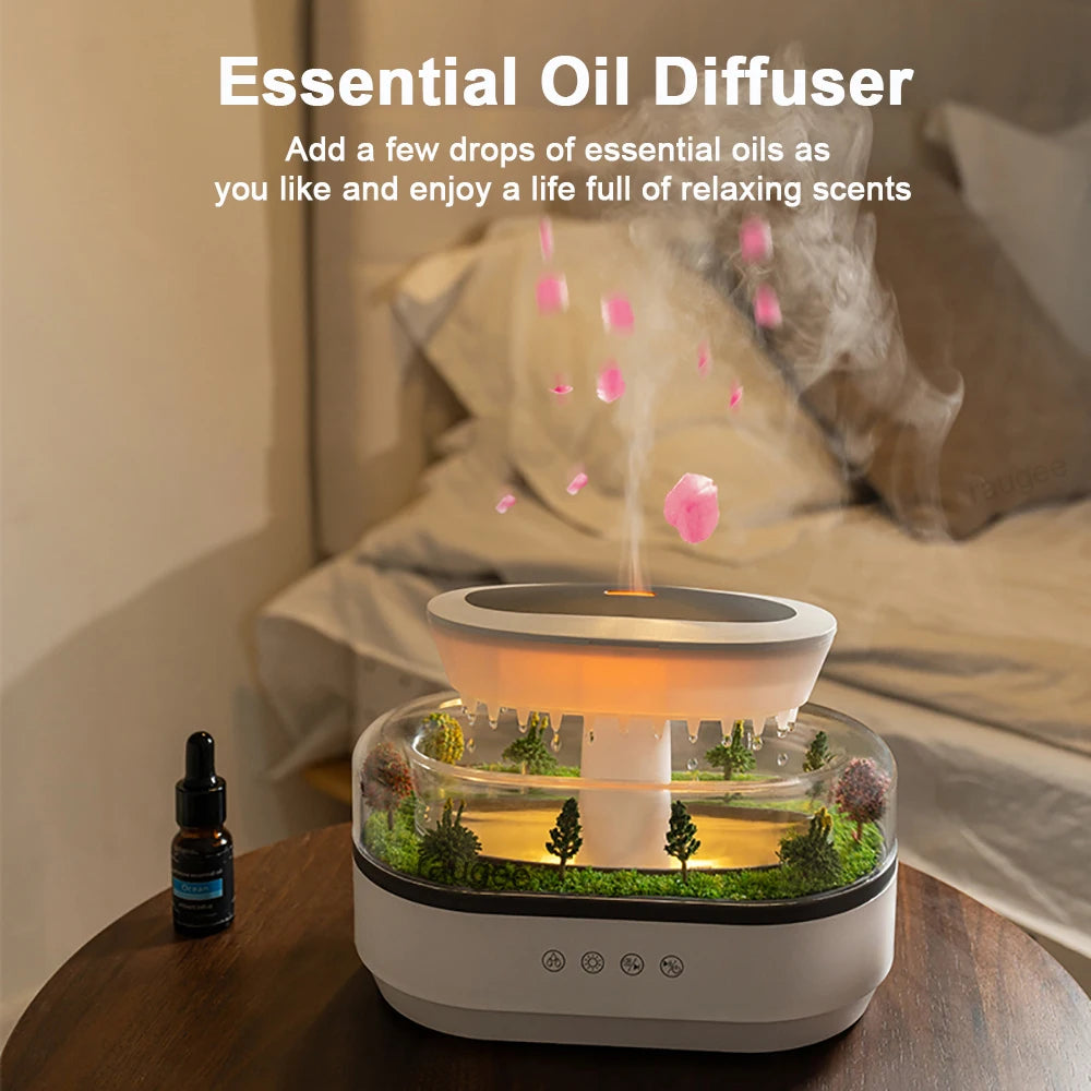 Humidifier Essential Oils Diffuser Raindrop Music Humidifier Home Fragrance Aromatherapy Diffuser Colorful Light Air Humidifier