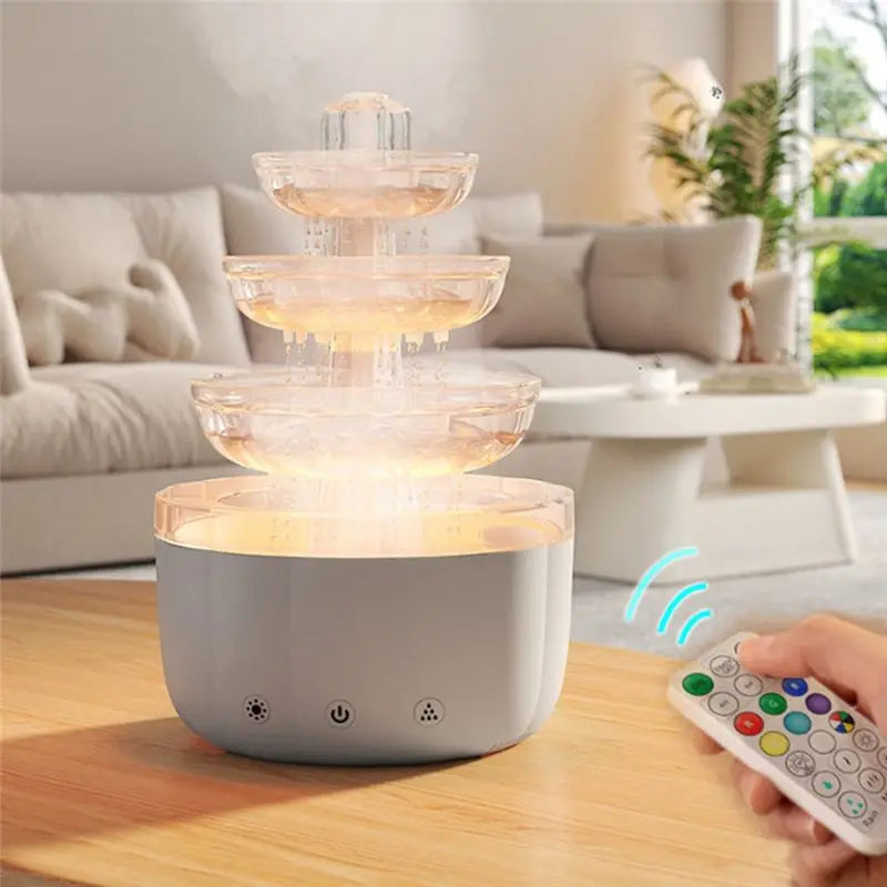 B89B-Cloud Rain Humidifier Featuring LED Mood Light Essential Oil Diffuser& Sound White Noise Generator For Bedroom