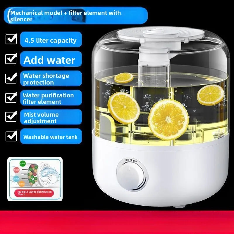 Humidifier Bedroom Household Light Sound Large Capacity Sprayer Air Conditioning Sterilization Aromatherapy Essential