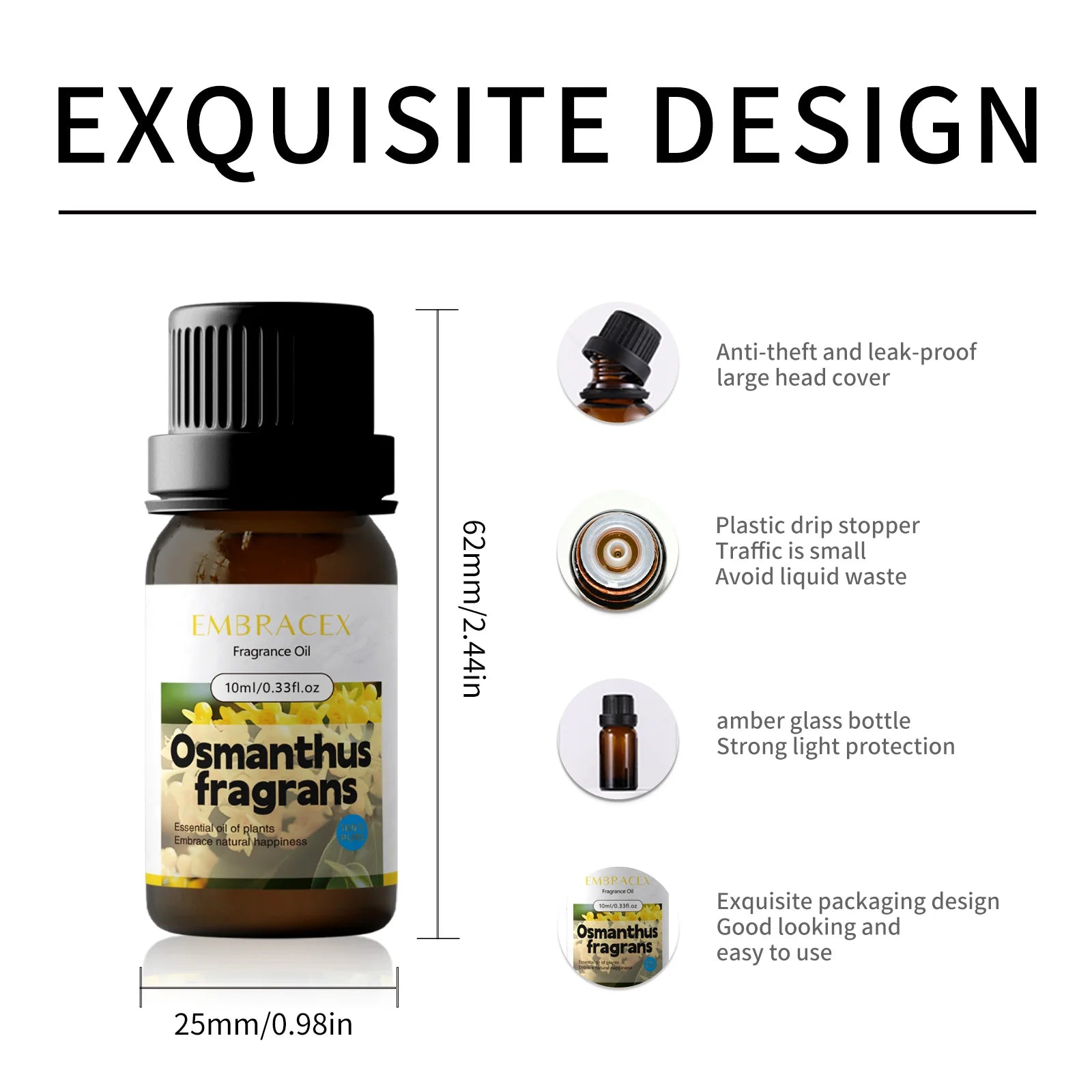 10ml Osmanthus Fragrans Essential Oil  Skincare Natural Flavors Long lasting Scent Gifts Floral-scented Perfume Essential Oils