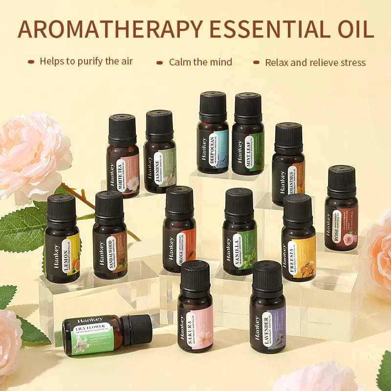 20 Flavors Essential Oils for Aroma Diffuser Air Humidifier 10ml Water-soluble Orange Lavender Air Freshener Scents Fragrance