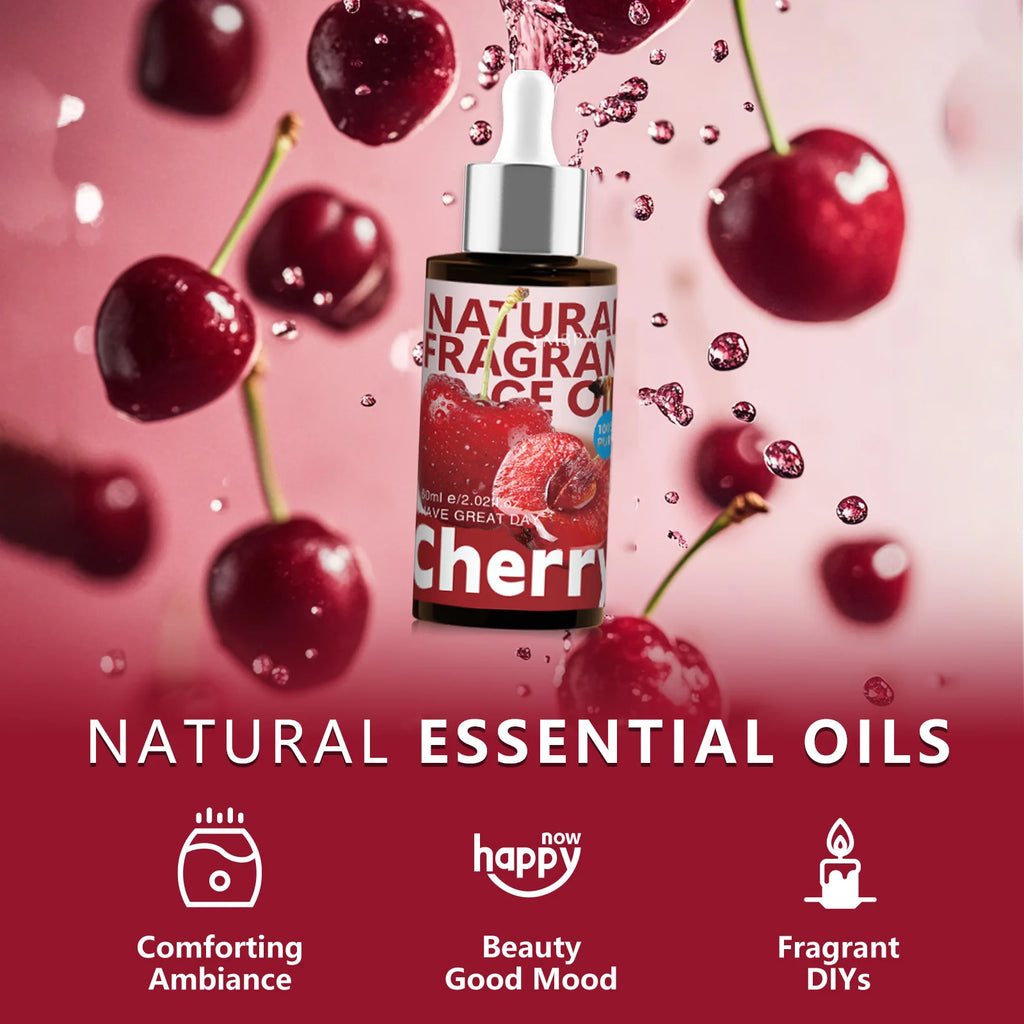 60 ml Cherry Essential Oil Fruit Fragrance Sweet Scent Long lasting Candle Making Car Aromatherapy Gift for Friends