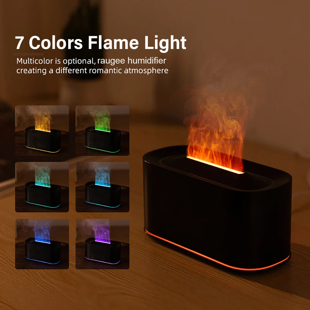 Air Humidifier Essential Oils Diffuser Flame Aroma Humidifier Home Automatic Fragrance Mist Maker With RGB Light