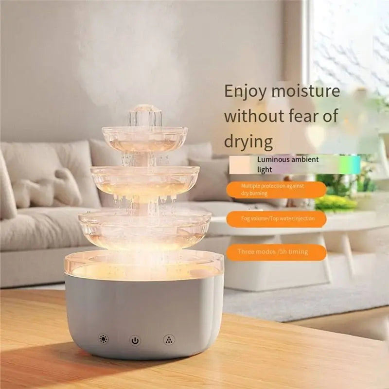 B89B-Cloud Rain Humidifier Featuring LED Mood Light Essential Oil Diffuser& Sound White Noise Generator For Bedroom