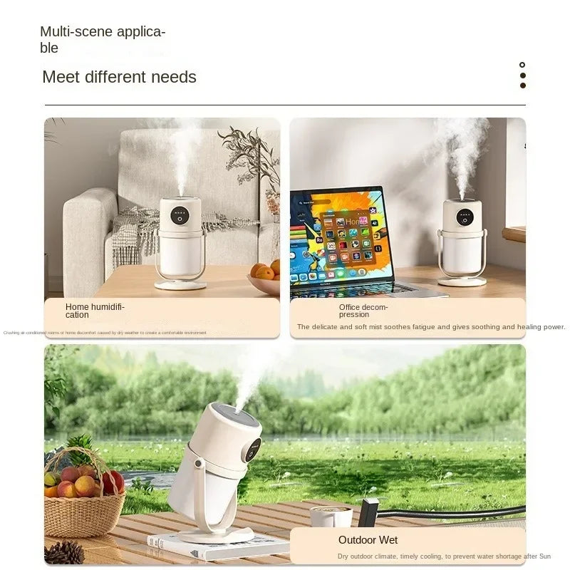 90 Degree Rotating Humidifier Intelligent Large Capacity Atomizer USB Silent Night Light Air Purification Difuser Essential Oil