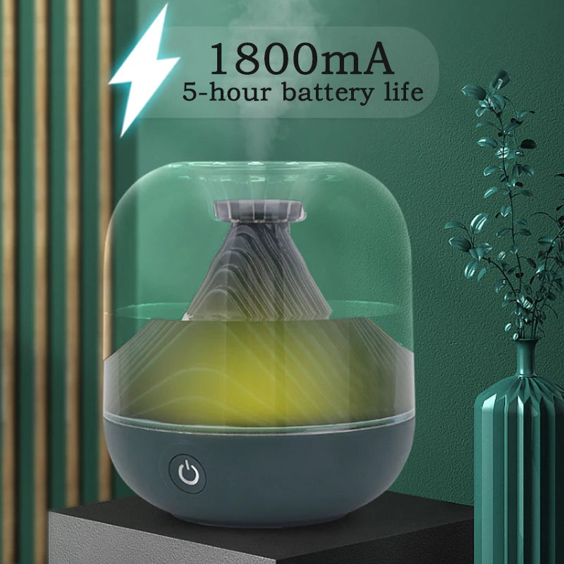 Air Humidifier USB Rechargeable Aroma Diffuser Ultrasonic Cool Mist Maker Fogger Lamp Difusor 2 Speed Adjustment Humidifier