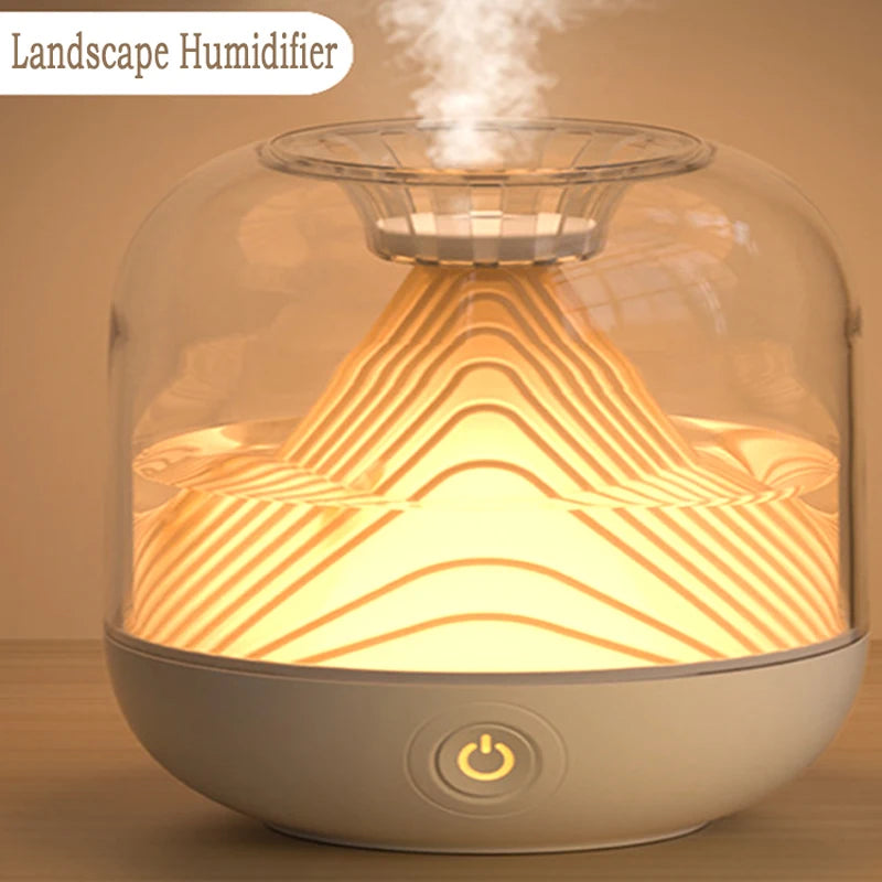 Air Humidifier USB Rechargeable Aroma Diffuser Ultrasonic Cool Mist Maker Fogger Lamp Difusor 2 Speed Adjustment Humidifier