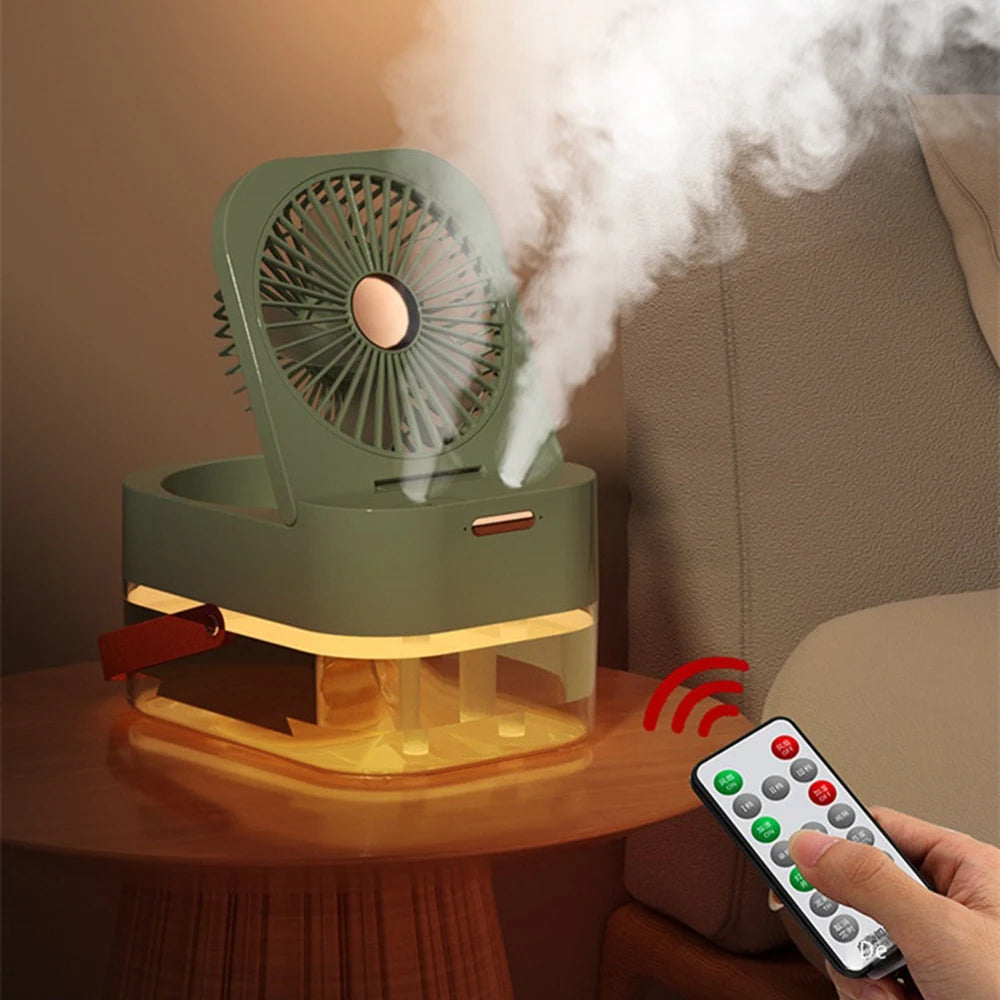 Wireless Humidifier with Fan 2.5L Large Capacity Water Mist USB Portable Air Conditioner Diffuser For Home Room Remote Control