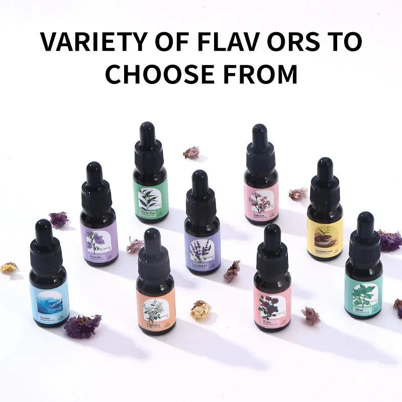 10ml Plant essential oil. Dropper water-soluble. 9 scents. Air freshener. Deodorant. Aromatherapy essential oil.