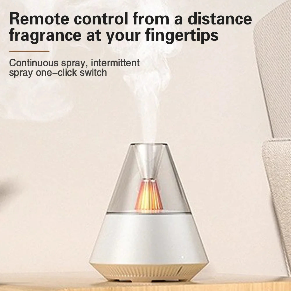 Air humidifier with night light and remote control. USB-powered small spray humidifier for home and office air purification