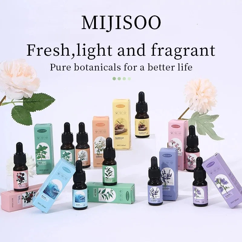 10ml Plant essential oil. Dropper water-soluble. 9 scents. Air freshener. Deodorant. Aromatherapy essential oil.