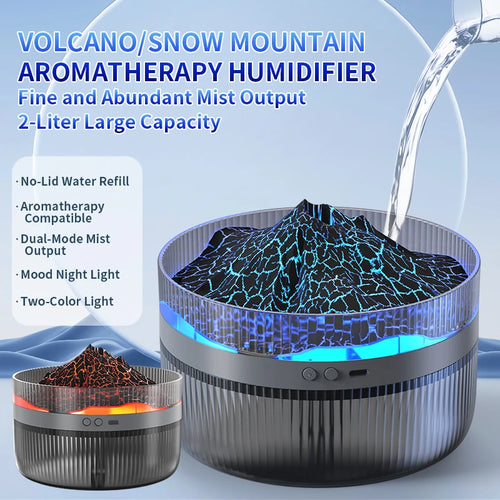 2L Car Volcano Air Humidifier Electric USB Aromatherapy Humidificadore Water Mist Diffuser Purifier Air Freshener Colorful Light