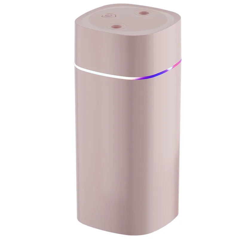 Dual-Nozzle USB Humidifier | 600ml/H Super Mist & Ultra Quiet | Car/Home Moisturizing Device