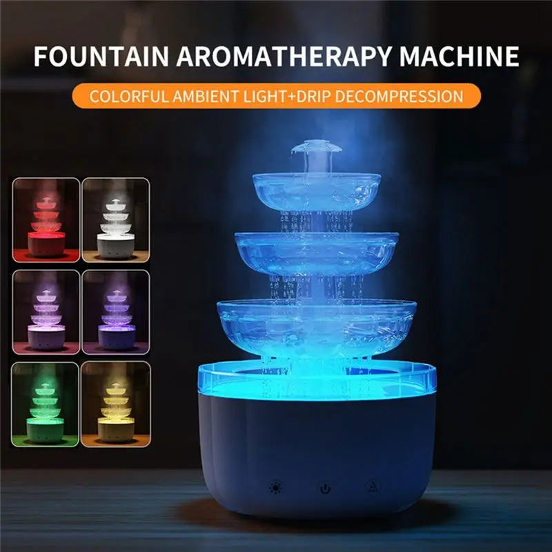 B89B-Cloud Rain Humidifier Featuring LED Mood Light Essential Oil Diffuser& Sound White Noise Generator For Bedroom