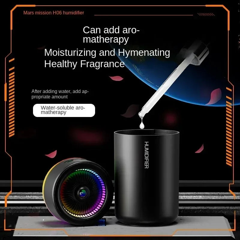 280ML Air Humidifier Large Fog Volume Colorful Atmosphere Light Silent Aroma Diffuser Essential Oils Aromatherapy for Home Car