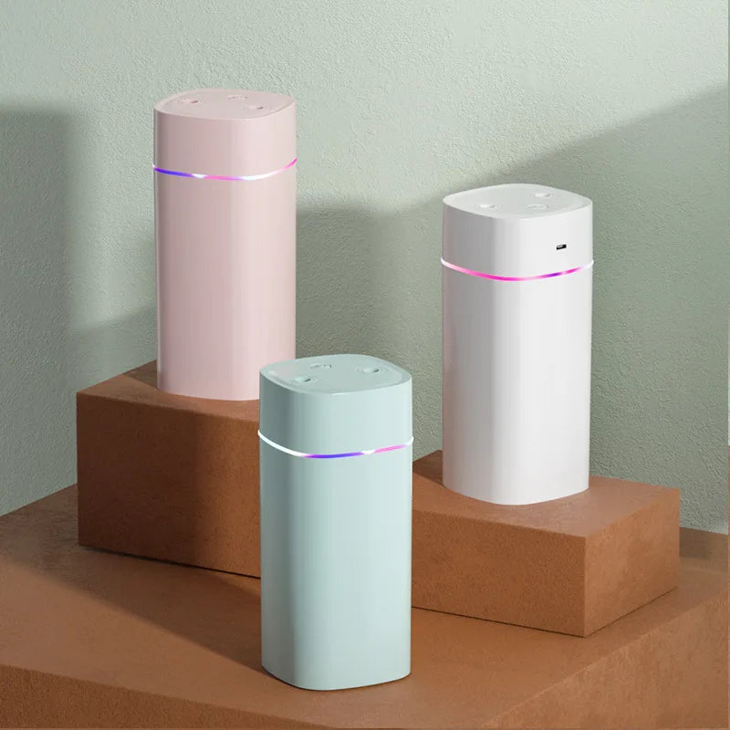 Dual-Nozzle USB Humidifier | 600ml/H Super Mist & Ultra Quiet | Car/Home Moisturizing Device
