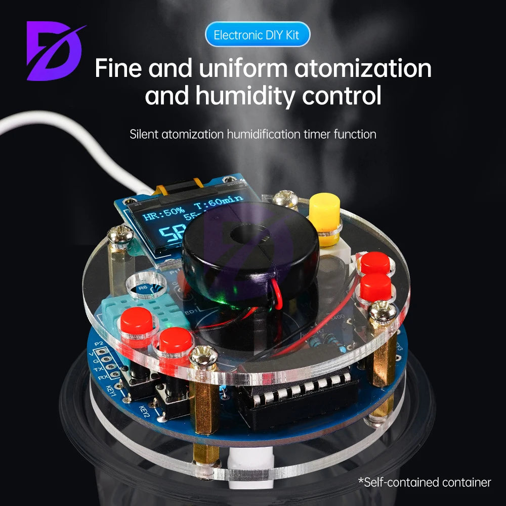 USB Humidifier Mist Electronic Diy Kit OLED Display Temperature And Humidity Spray Circuit Board Welding Exercise Parts