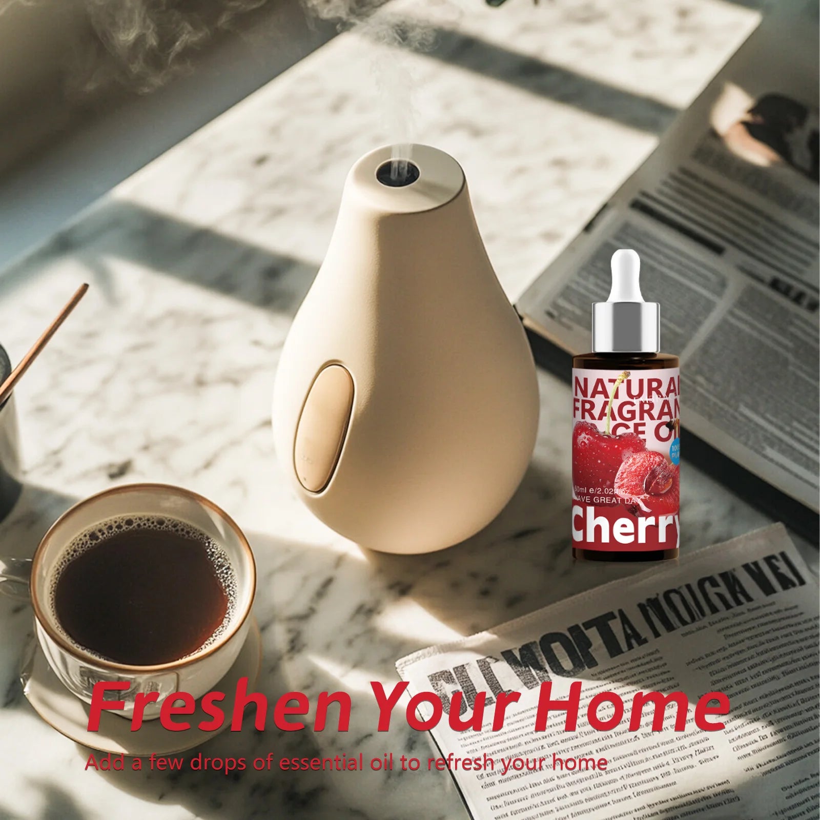 60 ml Cherry Essential Oil Fruit Fragrance Sweet Scent Long lasting Candle Making Car Aromatherapy Gift for Friends