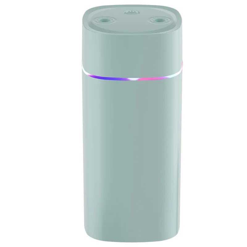 Dual-Nozzle USB Humidifier | 600ml/H Super Mist & Ultra Quiet | Car/Home Moisturizing Device